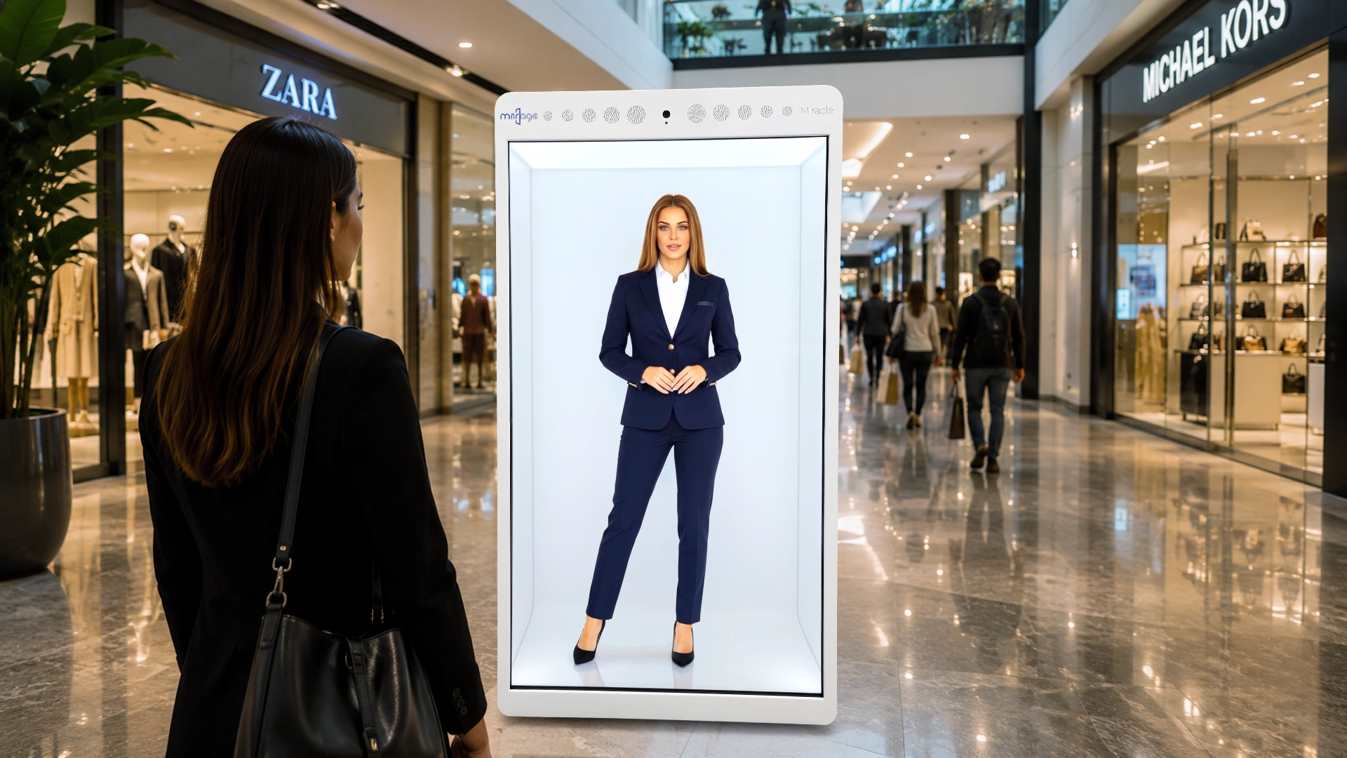 Holographic AI avatar assistant use case in a real-world customer environment