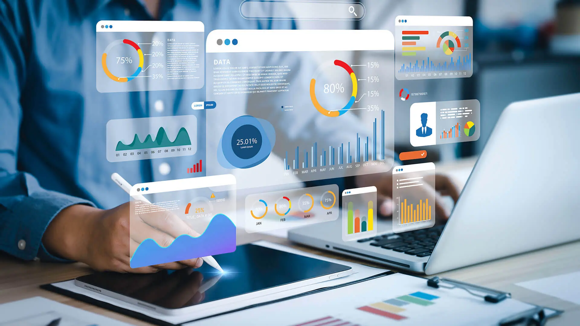 Marketing analytics dashboards visualising measurable advertising attention and campaign performance